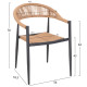 ΠΟΛΥΘΡΟΝΑ ΑΛΟΥΜΙΝΙΟΥ GRET HM5854.02 ΑΝΘΡΑΚΙ PΕ RATTAN ΜΠΕΖ 56x55,5x78Υ εκ.