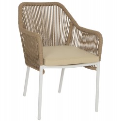 ΠΟΛΥΘΡΟΝΑ ΑΛΟΥΜΙΝΙΟΥ LOKKI HM5855.01 ΛΕΥΚΟ ΜΕ ΣΧΟΙΝΙ WICKER PE ΜΠΕΖ 56x66x82Υ εκ.