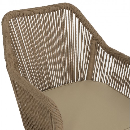 ΠΟΛΥΘΡΟΝΑ ΑΛΟΥΜΙΝΙΟΥ LOKKI HM5855.01 ΛΕΥΚΟ ΜΕ ΣΧΟΙΝΙ WICKER PE ΜΠΕΖ 56x66x82Υ εκ.