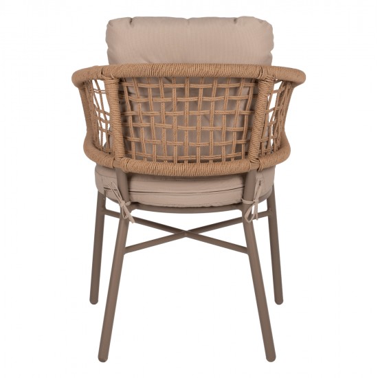 ΠΟΛΥΘΡΟΝΑ ΑΛΟΥΜΙΝΙΟΥ ΜΟΚΑ ΕΠΑΓΓΕΛΜ. RATTAN & ΜΑΞΙΛΑΡΙ ΜΠΕΖ HM5863.02 60x56x84Y εκ.