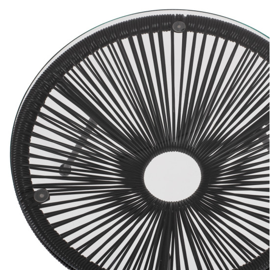 ΤΡΑΠΕΖΙ ΒΟΗΘΗΤΙΚΟ ACAPULCO ΕΠΑΓΓΕΛΜ. ΜΕΤΑΛΛΟ ΜΑΥΡΟ RATTAN ΜΑΥΡΟ HM5874.01 Φ47x45Yεκ.