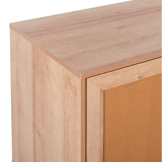 ΕΠΙΠΛΟ TV ΜΕΛΑΜΙΝΗΣ COLM ΜΕ ΠΟΡΤΕΣ RATTAN HM9223.11 ΣΕ ΧΡΩΜΑ ΦΥΣΙΚΟ 120x39x57Υεκ.