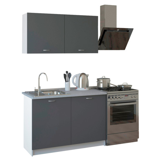 ΣΥΝΘΕΣΗ ΚΟΥΖΙΝΑΣ BLAINE ΜΕΛΑΜΙΝΗ ΓΚΡΙ HM2439.10 120x46-29,2εκ.