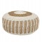 ΠΟΥΦ ΣΚΑΜΠΟ SARONI HM7851.01 SEAGRASS ΣΕ ΦΥΣΙΚΟ-ΛΕΥΚΟ ΧΡΩΜΑ Φ60x35Yεκ.