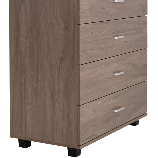 ΣΥΡΤΑΡΙΕΡΑ ΜΕ 4 ΣΥΡΤΑΡΙΑ THORG HM8996.05 ΜΕΛΑΜΙΝΗ ΣΕ ΦΥΣΙΚΟ ΞΥΛΟΥ 80x40x83Υεκ.