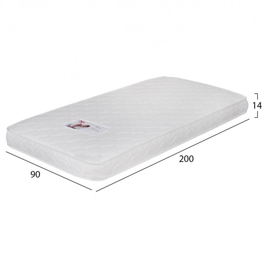 ΣΤΡΩΜΑ ΑΦΡΟΥ ΧΩΡΙΣ ΕΛΑΤΗΡΙΑ JORDY 90X200x15Y-- HM374.10  (ROLL PACKING) ΛΕΥΚΟ