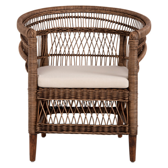 ΠΟΛΥΘΡΟΝΑ MALAWI HM9635.01 ΞΥΛΟ ΜΑΟΝΙ & RATTAN--Β'ΔΙΑΛΟΓΗΣ 80x70x86Υεκ.