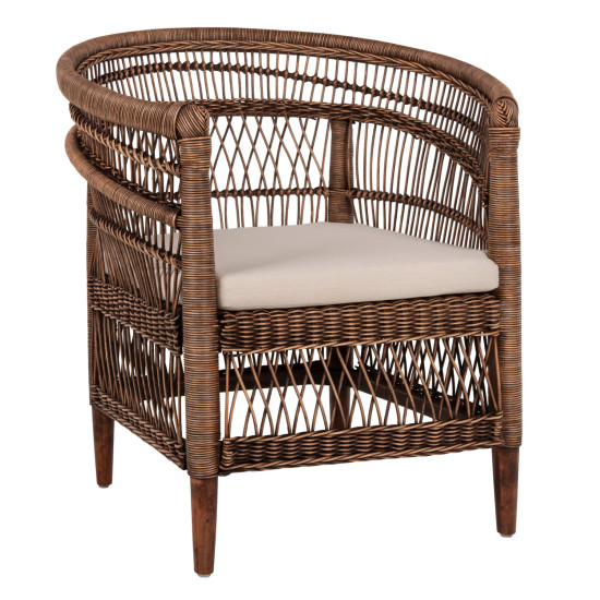 ΠΟΛΥΘΡΟΝΑ MALAWI HM9635.01 ΞΥΛΟ ΜΑΟΝΙ & RATTAN--Β'ΔΙΑΛΟΓΗΣ 80x70x86Υεκ.