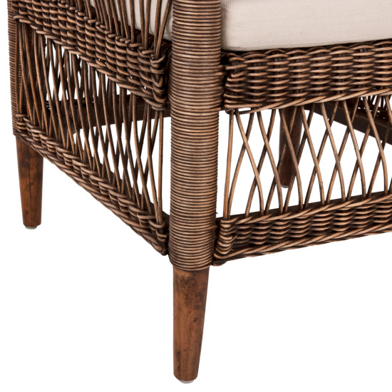 ΠΟΛΥΘΡΟΝΑ MALAWI HM9635.01 ΞΥΛΟ ΜΑΟΝΙ & RATTAN--Β'ΔΙΑΛΟΓΗΣ 80x70x86Υεκ.