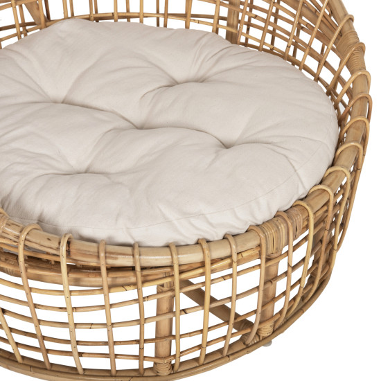 ΠΟΛΥΘΡΟΝΑ ENTO HM9814 RATTAN ΣΕ ΦΥΣΙΚΟ-ΜΠΕΖ ΜΑΞΙΛΑΡΙ 85x75x67Yεκ.