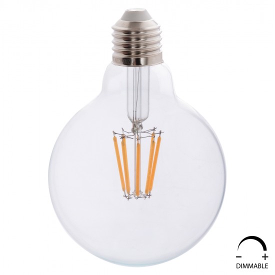 ΛΑΜΠΤΗΡΑΣ GLOBO LED FILAMENT 8W E27 2700K ΔΙΑΦΑΝΟΣ DIMMABLE HM4050.01