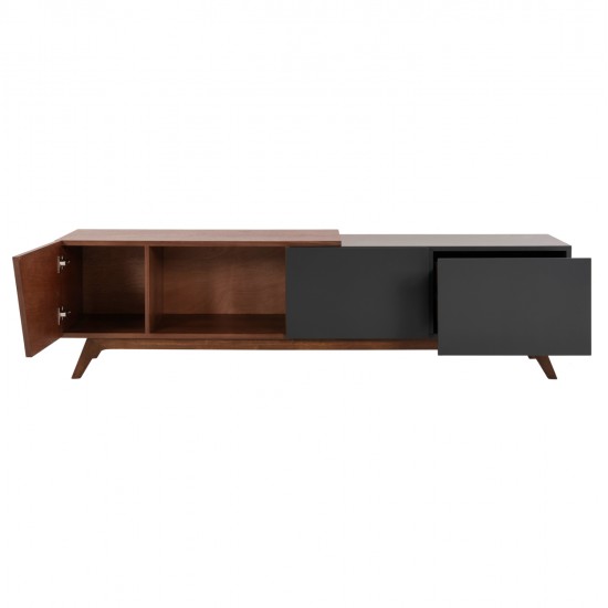 ΕΠΙΠΛΟ ΤΗΛΕΟΡΑΣΗΣ HUDSON HM9748 MDF ΚΑΠΛΑΜΑΣ ΚΑΡΥΔΙΑΣ ΚΑΡΥΔΙ&ΣΚΟΥΡΟ ΓΚΡΙ 180x40x50Υ