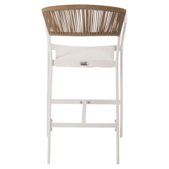 ΣΚΑΜΠΟ ΑΛΟΥΜΙΝΙΟΥ MIRI ΛΕΥΚΟ HM5892.32 ΜΕΣ. ΥΨΟΥΣ-ΜE RATTAN & TΕΧΤLINE 57x57x99,5Yεκ.