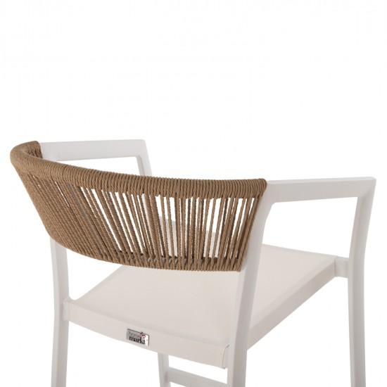 ΣΚΑΜΠΟ ΑΛΟΥΜΙΝΙΟΥ MIRI ΛΕΥΚΟ HM5892.32 ΜΕΣ. ΥΨΟΥΣ-ΜE RATTAN & TΕΧΤLINE 57x57x99,5Yεκ.