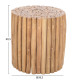 ΤΡΑΠΕΖΙ ΣΑΛΟΝΙΟΥ ΣΤΡΟΓΓΥΛΟ COOTER HM9865 ΚΛΑΔΙΑ TEAK-ΦΥΣΙΚΟ Φ39x40,5Υεκ.