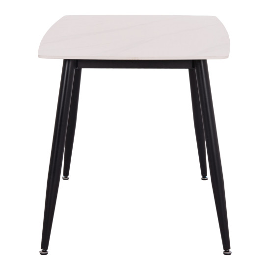 ΤΡΑΠΕΖΙ RAVEN HM9854.01 ΚΕΡΑΜΙΚΟ TOP ΜΑΤ ΛΕΥΚΟ ΜΑΡΜΑΡΟ-ΜΑΥΡΟ ΜΕΤΑΛΛΟ 120x70x73Υεκ.