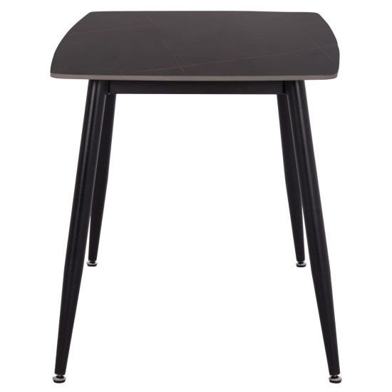 ΤΡΑΠΕΖΙ RAVEN HM9854.02 ΚΕΡΑΜΙΚΟ TOP ΜΑΥΡΟ ΜΑΡΜΑΡΟ-ΜΑΥΡΟ ΜΕΤΑΛΛΟ 120x70x73Υεκ.