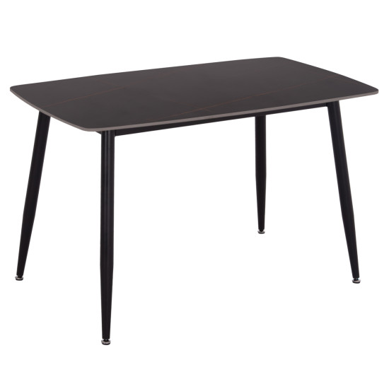 ΤΡΑΠΕΖΙ RAVEN HM9854.02 ΚΕΡΑΜΙΚΟ TOP ΜΑΥΡΟ ΜΑΡΜΑΡΟ-ΜΑΥΡΟ ΜΕΤΑΛΛΟ 120x70x73Υεκ.