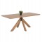 ΤΡΑΠΕΖΙ PAOLO HM9853 MDF ΜΕ ΚΑΠΛΑΜΑ ΦΡΑΞΙΝΟΥ-ΠΟΔΙΑ RUBBERWOOD-ΦΥΣΙΚΟ 180x90x75Yεκ