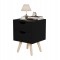 ΚΟΜΟΔΙΝΟ DINKL HM2472.02 ΜΕΛΑΜΙΝΗ-2 ΣΥΡΤΑΡΙΑ-WENGE 29,5x29,5x45Υεκ