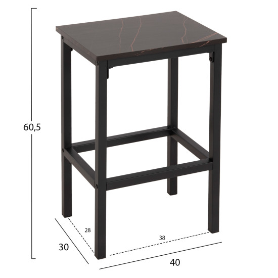 ΣΕΤ ΤΡΑΠΕΖΑΡΙΑ ΜΠΑΡ 5ΤΜΧ BOXY HM9882.13 ΜΑΥΡΟ ΜΕΤΑΛΛΟ-ΜΕΛΑΜΙΝΗ ΜΑΥΡΟ ΜΑΡΜΑΡΟ