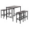 ΣΕΤ ΤΡΑΠΕΖΑΡΙΑ ΜΠΑΡ 5ΤΜΧ BOXY HM9882.13 ΜΑΥΡΟ ΜΕΤΑΛΛΟ-ΜΕΛΑΜΙΝΗ ΜΑΥΡΟ ΜΑΡΜΑΡΟ