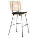 ΣΚΑΜΠΟ ΜΠΑΡ ALLEGRA HM5455.11 ΜΕΤΑΛΛΟ&ΜΑΞΙΛΑΡΙ ΜΑΥΡΟ-WICKER ΜΠΕΖ 56x59x116,5Υεκ.