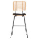 ΣΚΑΜΠΟ ΜΠΑΡ ALLEGRA HM5455.11 ΜΕΤΑΛΛΟ&ΜΑΞΙΛΑΡΙ ΜΑΥΡΟ-WICKER ΜΠΕΖ 56x59x116,5Υεκ.