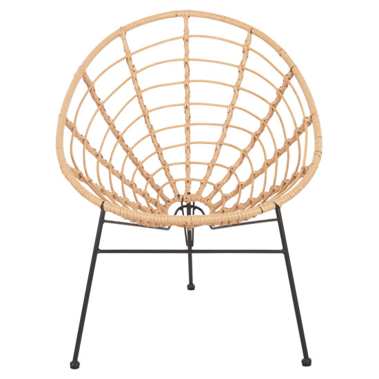 ΠΟΛΥΘΡΟΝΑ ΤΥΠΟΥ ΦΩΛΙΑ ΜΕΤΑΛΛΙΚΗ ALLEGRA HM5458.11 ΜΕ WICKER ΜΠΕΖ 73x78x88Υεκ.