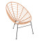 ΠΟΛΥΘΡΟΝΑ ΤΥΠΟΥ ΦΩΛΙΑ ΜΕΤΑΛΛΙΚΗ ALLEGRA HM5458.11 ΜΕ WICKER ΜΠΕΖ 73x78x88Υεκ.