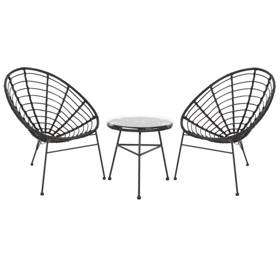 ΣΕΤ ΕΞΩΤΕΡΙΚΟΥ ΧΩΡΟΥ 3ΤΜΧ ALLEGRA HM21047.12 ΜΑΥΡΟ ΣΥΝΘ.RATTAN & ΜΕΤΑΛΛΟ