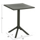 ΤΡΑΠΕΖΙ ΠΟΛΥΠΡΟΠΥΛΕΝΙΟΥ ΤΕΤΡΑΓΩΝΟ TERRIN HM6125.15 DARK OLIVE 60x60x75Υεκ.