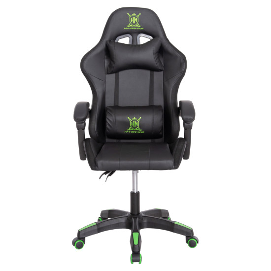 ΠΟΛΥΘΡΟΝΑ GAMING DARREN HM1203.03 ΜΑΥΡΟ-ΠΡΑΣΙΝΟ PVC 58.5x100x120Υεκ.