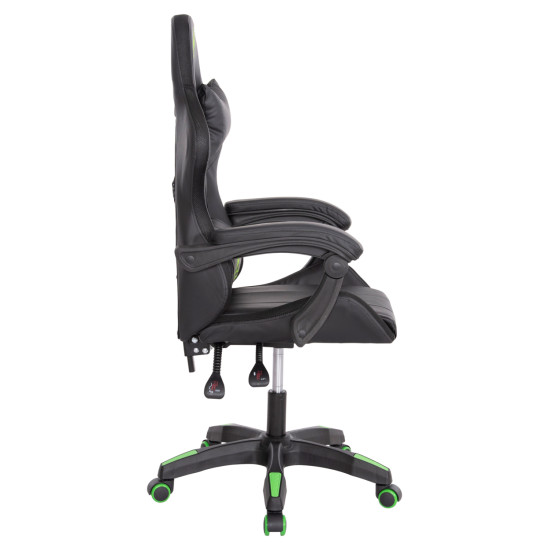 ΠΟΛΥΘΡΟΝΑ GAMING DARREN HM1203.03 ΜΑΥΡΟ-ΠΡΑΣΙΝΟ PVC 58.5x100x120Υεκ.