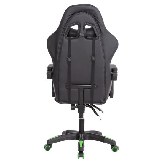 ΠΟΛΥΘΡΟΝΑ GAMING DARREN HM1203.03 ΜΑΥΡΟ-ΠΡΑΣΙΝΟ PVC 58.5x100x120Υεκ.