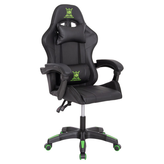 ΠΟΛΥΘΡΟΝΑ GAMING DARREN HM1203.03 ΜΑΥΡΟ-ΠΡΑΣΙΝΟ PVC 58.5x100x120Υεκ.
