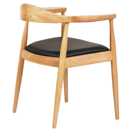 ΠΟΛΥΘΡΟΝΑ ΤΡΑΠΕΖΑΡΙΑΣ ADOR HM9948.01 RUBBERWOOD ΣΕ ΟΑΚ ΚΑΙ ΜΑΥΡΟ PU 62x54x76,5Υεκ