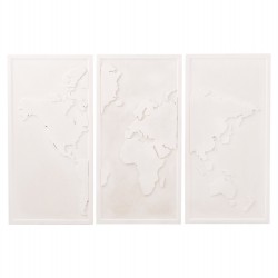 ΠΙΝΑΚΑΣ 3-ΠΤΥΧΟΣ WORLD MAP SANTORINI HM4504 MDF ΣΕ ΥΠΟΛΕΥΚΟ ΧΡΩΜΑ 180x4(πάχος)x120Υεκ.