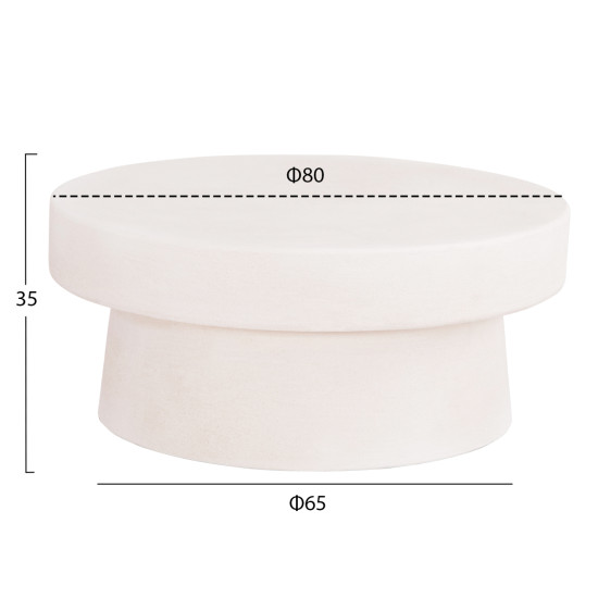 ΤΡΑΠΕΖΙ ΣΑΛΟΝΙΟΥ ΣΤΡΟΓΓΥΛΟ ΣΕΙΡΑ SANTORINI HM18050 MDF ΣΕ ΥΠΟΛΕΥΚΟ ΧΡΩΜΑ Φ80x35Υεκ.