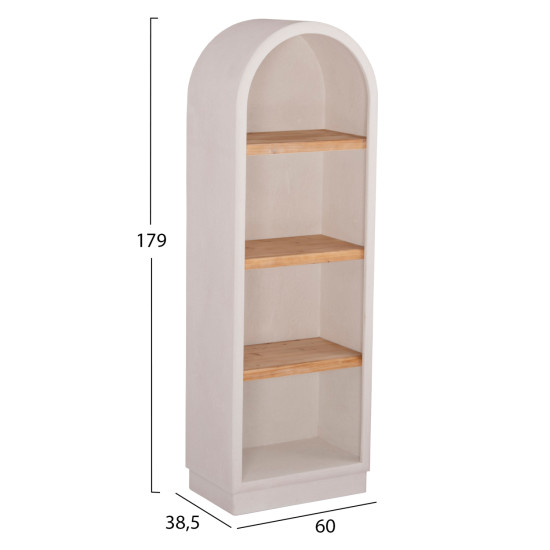 ΡΑΦΙΕΡΑ ΣΕΙΡΑ SANTORINI HM18045 MDF ΥΠΟΛΕΥΚΟ-ΡΑΦΙΑ ΞΥΛΟ ΕΛΑΤΟΥ ΦΥΣΙΚΟ 60x38,5x179Υεκ.