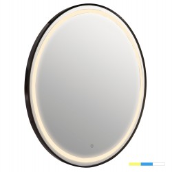 ΚΑΘΡΕΠΤΗΣ ΤΟΙΧΟΥ ΣΤΡΟΓΓΥΛΟΣ ROUNDER HM4503.01 ΑΛΟΥΜΙΝΙΟ ΣΕ ΜΑΥΡΟ-ΦΩΤΙΣΜΟΣ LED Φ80εκ.