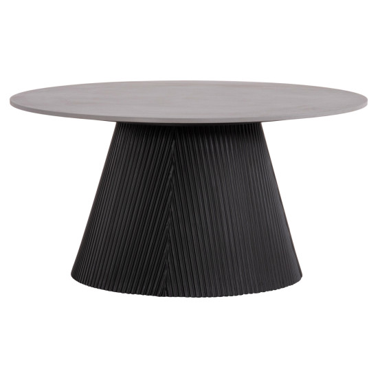 ΤΡΑΠΕΖΙ ΣΑΛΟΝΙΟΥ DUNCAN HM18022.01 ΚΕΡΑΜΙΚΟ TOP-MDF ΒΑΣΗ-ΜΑΥΡΟ Φ80x41Υεκ.