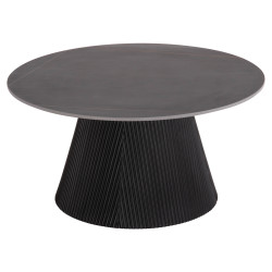 ΤΡΑΠΕΖΙ ΣΑΛΟΝΙΟΥ DUNCAN HM18022.01 ΚΕΡΑΜΙΚΟ TOP-MDF ΒΑΣΗ-ΜΑΥΡΟ Φ80x41Υεκ.