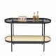 ΚΟΝΣΟΛΑ SEITZ HM18032 ΓΥΑΛΙ TOP-ΜΕΤΑΛΛΟ-RATTAN ΣΕ ΦΥΣΙΚΟ 120x43x76,5Υεκ.