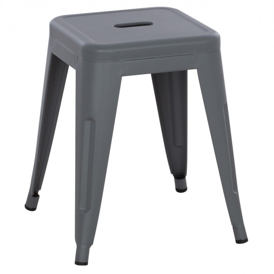 ΣΚΑΜΠΟ ΜΕΤΑΛΛΙΚΟ MELITA HM0096.50 ΣΕ ΓΚΡΙ ΜΑΤ ΧΡΩΜΑ 37x37x45Υεκ.
