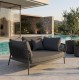DAYBED 2ΘΕΣΙΟ ΣΕΙΡΑ CAMELLIA HM6217.01 ΣΚΟΥΡΟ ΓΚΡΙ ΑΛΟΥΜΙΝΙΟ-P.E.ΣΧΟΙΝΙ-OLEFIN 164x144x70Υεκ.