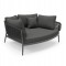 DAYBED 2ΘΕΣΙΟ ΣΕΙΡΑ CAMELLIA HM6217.01 ΣΚΟΥΡΟ ΓΚΡΙ ΑΛΟΥΜΙΝΙΟ-P.E.ΣΧΟΙΝΙ-OLEFIN 164x144x70Υεκ.
