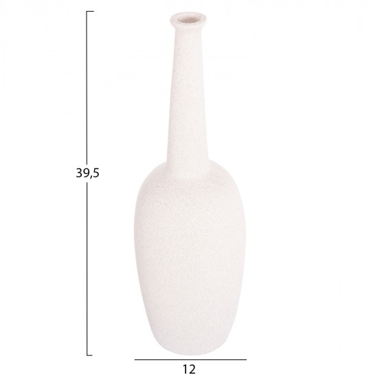 ΕΠΙΤΡΑΠΕΖΙΟ ΚΕΡΑΜΙΚΟ ΔΙΑΚΟΣΜΗΤΙΚΟ ELENDIL HM4591.01 ΥΠΟΛΕΥΚΟ ΚΡΥΣΤΑΛΛΙΚΟ Φ12x39.5Υεκ