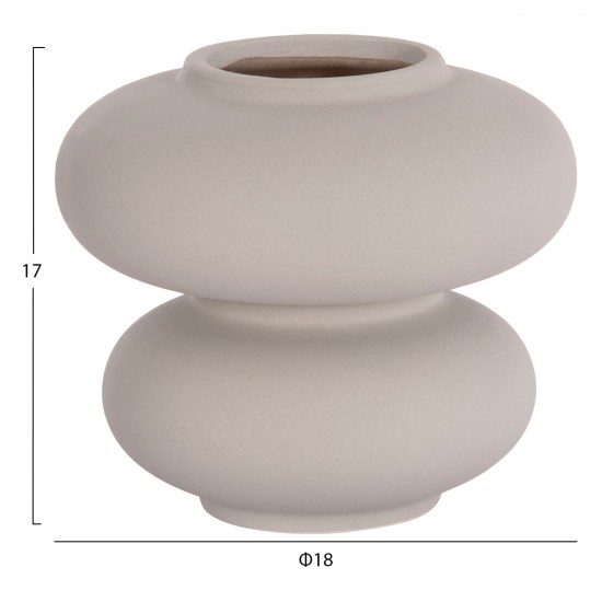 ΕΠΙΤΡΑΠΕΖΙΟ ΚΕΡΑΜΙΚΟ ΔΙΑΚΟΣΜΗΤΙΚΟ ROOK HM4629.03 ΓΚΡΙ ΜΑΤ Φ18x17Υεκ