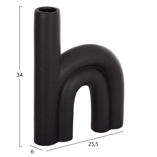 ΕΠΙΤΡΑΠΕΖΙΟ ΚΕΡΑΜΙΚΟ ΔΙΑΚΟΣΜΗΤΙΚΟ ARCON HM4638.02 ΜΑΥΡΟ ΜΑΤ 25,5x6x34Υεκ